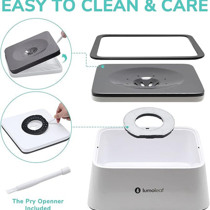 LumoLeaf No Spill Water Bowl for Dogs with Filter, 70oz/2L, Slow Feeder for Messy Drinkers, Drip-Free & Splash-Proof Design (Grey, 70 fl oz) (Grey 70 fl oz)