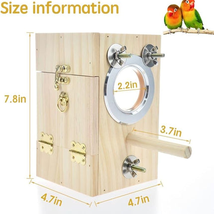 Bird Nest Box Parakeet Breeding Nest Box Bird Nest House Wooden Acrylic Transparent Breeding Box for Finch Lovebirds Cockatiel Budgie Conure Parrot