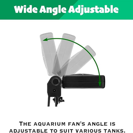 Aquarium Chiller, Fish Tank Cooling Fan System for Salt Fresh Water, 2 Variable Speed, Wide Angle Adjustable (1-Fan)