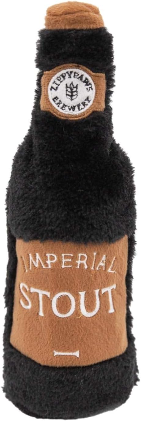 ZippyPaws Happy Hour Crusherz - Zippy Paws Dog Toy for Large and Small Dogs, Crinkle Dog Toy with No Stuffing, Squeaky Dog Toy Pack of 1, Stout