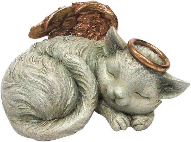 Pacific Trading, Pet Memorial Angel Cat Sleeping Cremation Urn, Memorial Statue Bottom Load, 30 Cubic Inch
