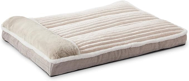 Dog Bed for Large Dogs, Dog Mattress with Pillow for Crate Kennel, Sofa pet Bed, Super Soft pet Bed for Medium, Jumbo, Small Dogs Breeds (Beige, XX-Large:(46"x30"x4")