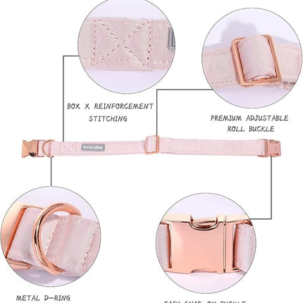 Lionet Paws Bowtie Dog Collar - Comfortable Silk Dog Collar with Detachable Bow Tie for Puppy and Cat, Neck 8-12 Inches