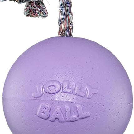 Jolly Pets Romp-n-Roll Rope and Ball Dog Toy, 6 Inches/Medium, Light Purple