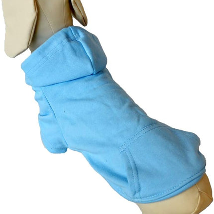 Lovelonglong Blank Basic Hoodie Sweatshirt for Dogs 100% Cotton Fits Small Medium Dachshund Large Dog SkyBlue D-L
