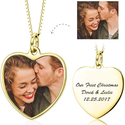 LONAGO Full Color Photo Picture Personalized Necklace Custom Etched Dog Tag Image Pendant with Message Name