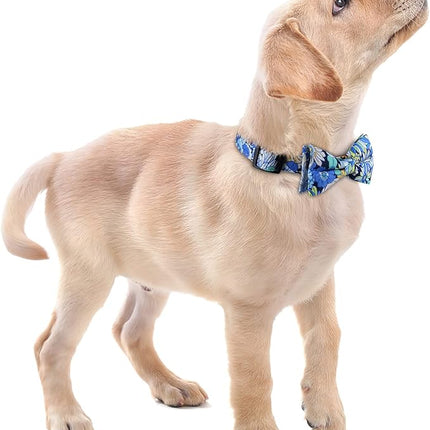Faleela Cute Soft Girl Dog Collar with Bow, Bowtie Dog Collar for Boy,Detachable Adjustable Collar for Small Medium Large Pet