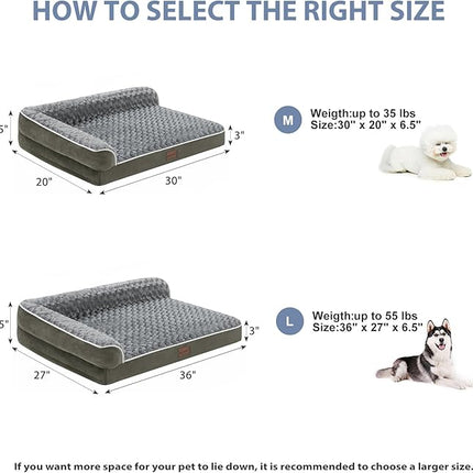 BFPETHOME Orthopedic Dog Beds for Large Dogs-Waterproof Sofa Pet Bed with Removable Washable Cover, Big Dog Bed with Waterproof Lining and Nonskid Bottom,Pet Bed for Large Dogs