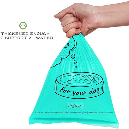 Dog Poop Pickup Bags Holder Dispenser with 1 Roll Random Color Leak-proof Scented Doggy Waste Bags and Carabiner with Safety Lock Plus Hook and Loop Fastener Never Loose on Leash Lead Again (Beige)