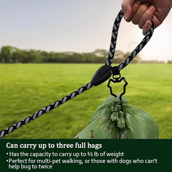 10 Pcs Dog Poop Bag Holder, Waste Bag Holder, Dog Poop Bag Carrier, Hand Free Holder (Black)