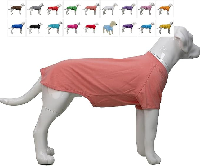 Lovelonglong Pet Clothing Dog Costumes Basic Blank T-Shirt Tee Shirts for Large Dogs Lotus Pink XXXXL