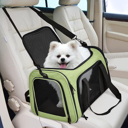 Large Cat Carriers Dog Carrier Pet Carrier for Large Cats Dogs Puppies up to 25Lbs, Big Dog Carrier Soft Sided, Collapsible Travel Puppy Carrier - Large - Green
