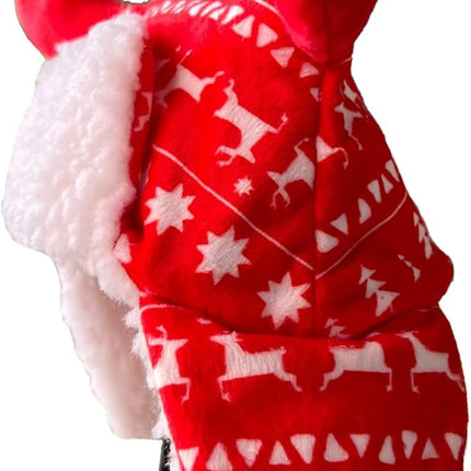 Huxley & Kent Pet Hat | Antler Red Fairisle (Large) | Festive Christmas Holiday Accessory for Dogs/Cats | Holiday Pet Hat | SnugFit Sliding Toggles for Best Fit