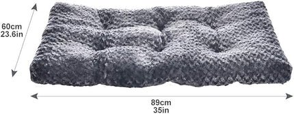 Amazon Basics Cat and Dog Bed and Crate Pad, Machine Washable, Indoor, 35 x 23 x 3 inches, Gray