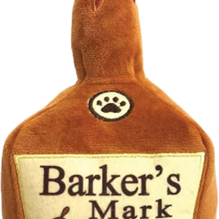 Huxley & Kent Funny Dog Toy w/Squeaker – Power Plush Squeaky Dog Toys for Small, Medium & Large Dogs – Soft Stuffed Animal for Indoor Play & Fetch - Barker's Mark, Large