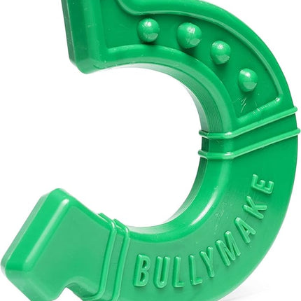 BULLYMAKE Green Tough Chew Horseshoe Toy for Dogs, Durable Nylon Dog Toys for Aggressive Chewers, Dental Stimulating, Tough Chewers, Boredom Busting, Made in USA
