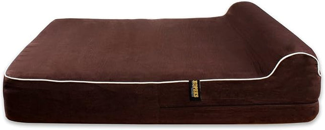 KOPEKS Dog Bed Replacement Cover Memory Foam Beds - Large - 35.0" L x 28.0" W (Brown, Large)