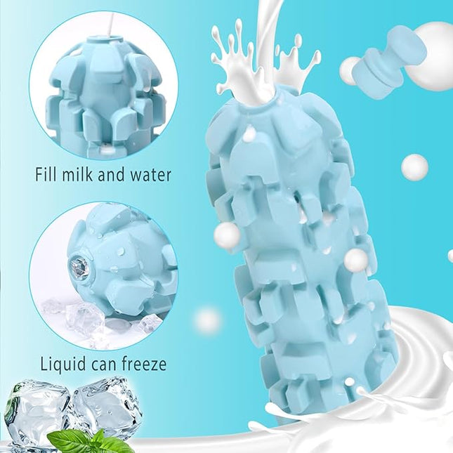 Freezable Dog Toy with 8 - Hour Cooling - Durable Chew Proof Puzzle Feeder for Large Dogs, Portable Outdoor Camping Accessories