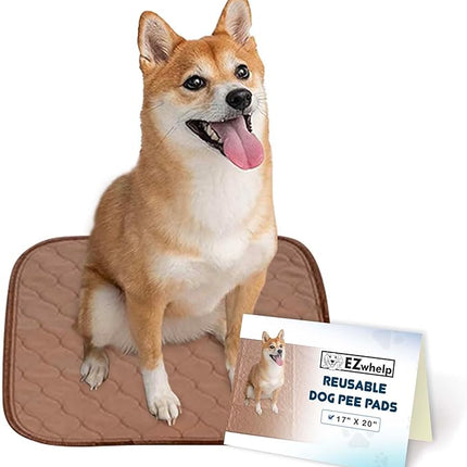 EZwhelp Reusable Dog Pee Pads - Waterproof Training Pads for Dogs, Washable & Sanitary, Rounded Corners, Laminated, Lightweight, and Durable,Pet Essentials for Puppy Training and Whelping - 17" x 20"