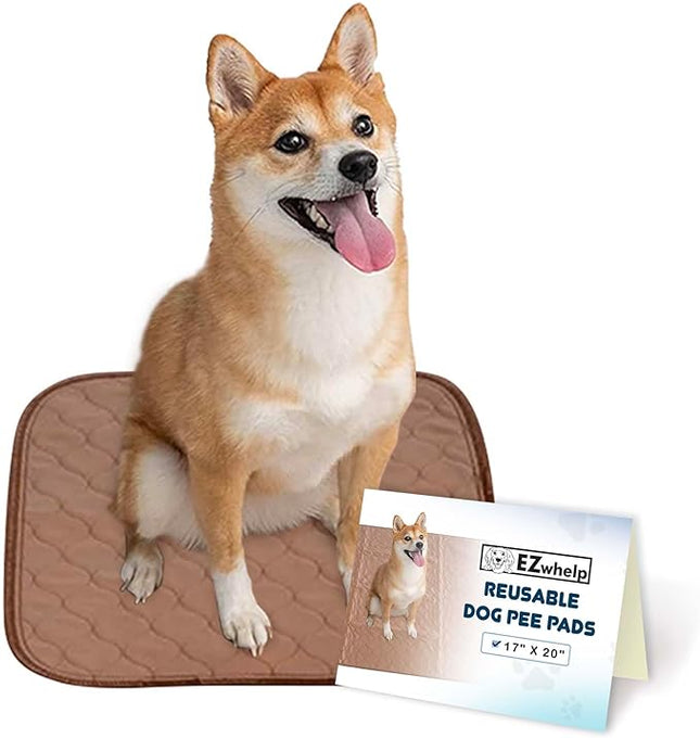 EZwhelp Reusable Dog Pee Pads - Waterproof Training Pads for Dogs, Washable & Sanitary, Rounded Corners, Laminated, Lightweight, and Durable,Pet Essentials for Puppy Training and Whelping - 17" x 20"
