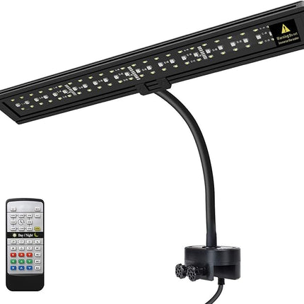IREENUO Aquarium LED Light, Full Spectrum Fish Tank Clip on Light with Remote, Color Changing Lighting for Reef Coral Aquatic Plants and Fish Keeping (16W（20.4 inch）)