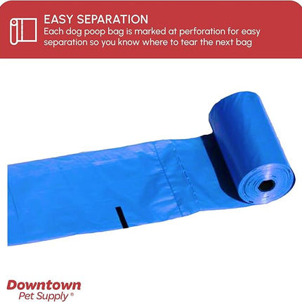 Downtown Pet Supply Poop Bags for Dogs with Dispenser, 2200 Count - Leak-Proof Dog Waste Bags and Bone-Shaped Dog Poop Bags Holder for Leash - Rainbow of Colors, 12.5" x 8.5"