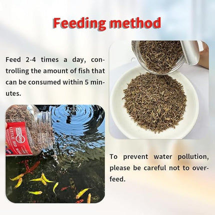 Premium Freeze-Dried Krill & Shrimp Mix - Ideal for Arowana, Koi, Tropical Cichlids, and Turtles - High-Protein Floating Aquarium Food (Dried Bloodworms-500ml)