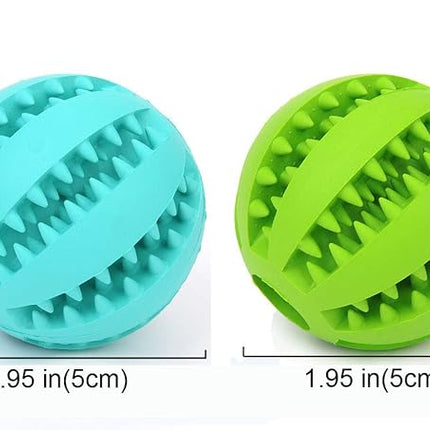 Sunglow 2 Pack Dog Toy Ball，Nontoxic Bite Resistant Teething Toys Balls for Small/Medium/Large Dog and Puppy Cat, Dog Pet Food Treat Feeder Chew Tooth Cleaning Ball Exercise Game IQ Training