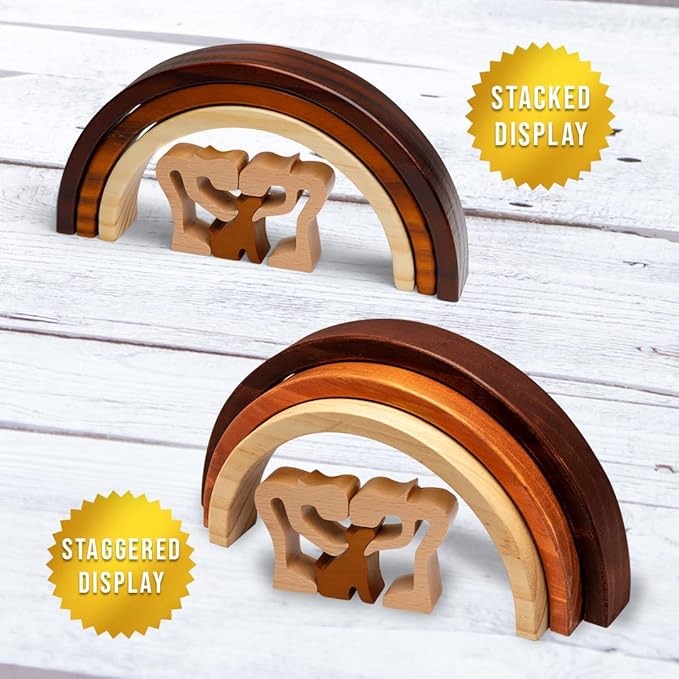 Capti Rainbow Bridge Dog Memorial Gifts, Cat Memorial Gifts - I'll Meet You at The Rainbow Bridge - Pet Loss Gifts, Bereavement, Sympathy Keepsake Dog Mom, Dog Dad for Loss of Pet (Dog and Two Moms)