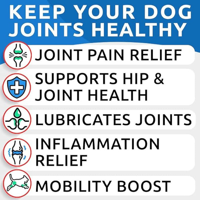 Glucosamine Chondroitin Dog Hip & Joint Supplement - Joint Pain Relief - Hip & Joint Chews for Dogs - Joint Support Large Breed - Senior Doggie Vitamin Pills Joint Health - (360 Treats - Chicken)