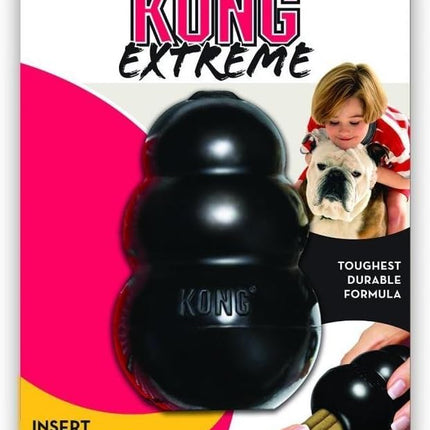 Kong Extreme Dog Toy 2-Pack, Large - Tough Chew Toys for Aggressive Chewers - Black Durable Rubber