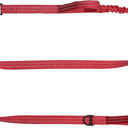 ICEFANG Tactical Dog Leash,K9 Training Walking Bungee Lead with 2 Control Handle,Heavy Duty Quick Release Metal Clasp,for Medium Large Breed (Reflective Red, 6 FT)