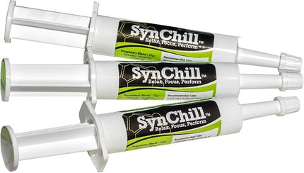 SynChill Oral Horse Supplement Gel, 100% Natural Nutritional Support, Helps Maintain Focus & Composure, Trusted by Equine Professionals, Drug-Free & Made in USA - 3-Pack
