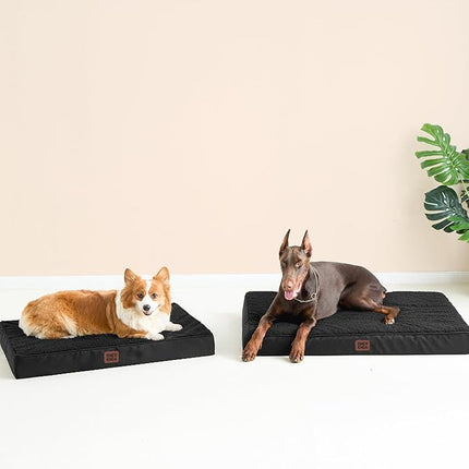 EHEYCIGA Orthopedic XL Dog Beds for Extra Large Dogs with Removable Washable Cover, Black, 44x32