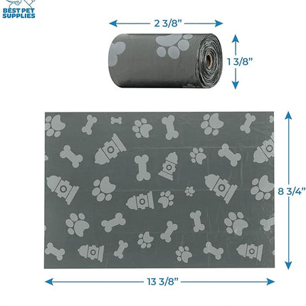 Best Pet Supplies Dog Poop Bag Holder Leash Attachment with 30 Bags, Reusable Dispenser for Travel, Walking, Park, and Outdoor Use, Durable with Clip-On - Black, Pack of 2