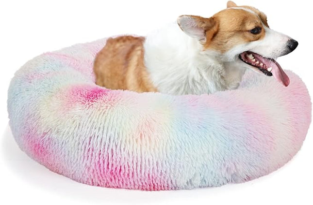 Calming Bed for Medium Dogs - 30 Inch Washable Anti-Anxiety Dog Bed