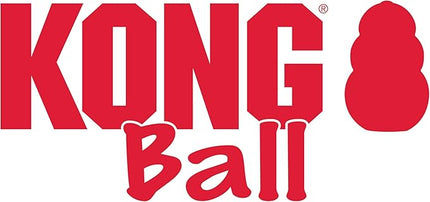 KONG Ball with Hole - Durable Dog Fetch Toy for Training, Interactive Playtime & More - Classic KONG Natural Rubber Ball - Red - For Small Dogs