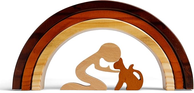 Capti Rainbow Bridge Dog Memorial Gifts, Cat Memorial Gifts - I'll Meet You at The Rainbow Bridge - Pet Loss Gifts, Bereavement, Sympathy Keepsake Dog Mom, Dog Dad for Loss of Pet (Cat and Man)