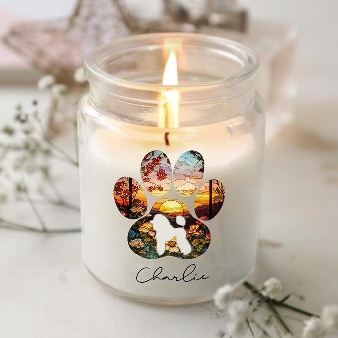 Dog Memorial Gifts Scented Candle - Dog Memorial Gifts for Loss of Dog, Pet Loss Gifts and Loss of Dog Sympathy Bereavement Gifts - Pet Memorial Candle for Pet Owners