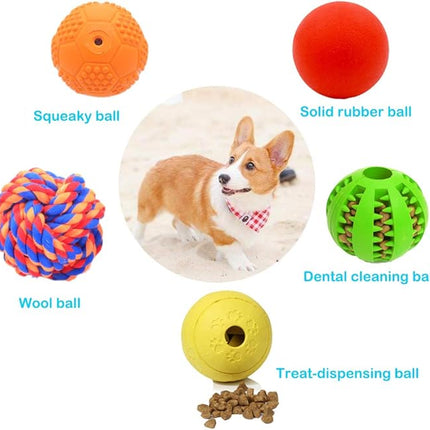 5 Different Functions Interactive Dog Toys for Puppies, Puppy Puzzle Toys for Small Dogs, Dog Balls for Small Dogs, Treat Dispensing Dog Toys, Squeaky Ball, Small Breed