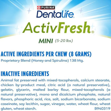 Dentalife ActivFresh Dog Chews for Mini and Small Dogs 5-20 lbs., Dental Chews to Freshen Breath, Chicken Flavor, 16.9 oz., 56 Chews - 56 ct. Pouch (Pack of 2)