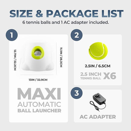 ALL FOR PAWS Automatic Ball Launcher for Dogs Interactive Puppy Pet Ball Outdoor Thrower Fetch Machine, 6 Balls Included (2.5 inch) for Medium to Large Dogs, Rechargeable Battery