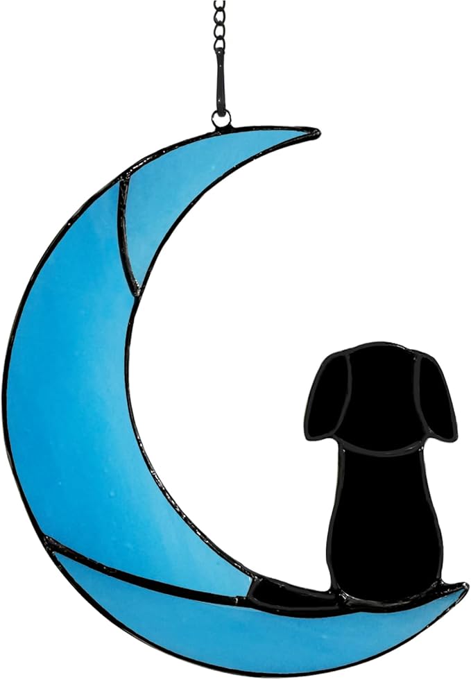 Stained Glass Dog Memorial Gifts, Dog Sympathy Gifts for Dog Lovers, Suncather for Window Hanging,in Memory of Dog Passing Away Gifts,Loss of Dog Sympathy Gift.