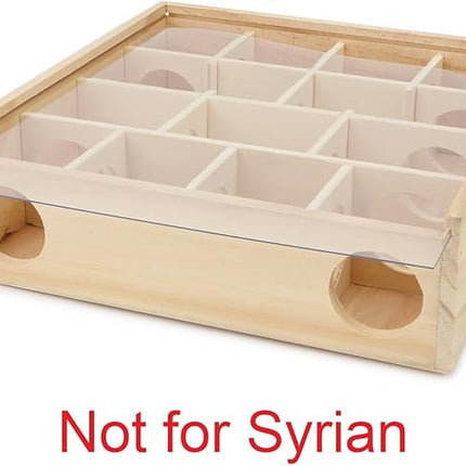 Hypeety Wooden Maze Tunnel Toy with Plastic Cover, Small Pet Animals Activity Sport Labyrinth Dwarf Hamster Play Toys Maze Tunnel Mice Wooden Funny Toy
