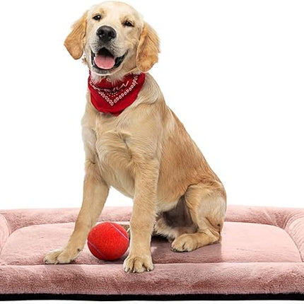 Dog Beds Crate Pad for Medium/Large Dogs Ultra Soft Dog Crate Bed Washable & Anti-Slip Kennel Pad for Dogs Cozy Sleeping Mat,Pink 36inch