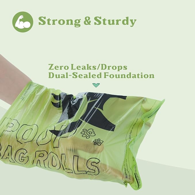 720 Count 13” x 9” Dog Poop Bags Rolls with Holder | Leakproof, Extra Thick & Tear-Resistant Waste Bags for Doggie, Cats & Pets | Unscented, Sturdy & Durable Pet Cleanup Bags for On-The-Go Use