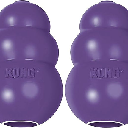 KONG Senior - Dog Toy with Gentle, Natural Rubber - Durable Dog Toy for Older Dogs - Use Treats with Stuffable Chew Toy - Treat Toy for Chewing & Fetching - for Small Dogs (Pack of 2)