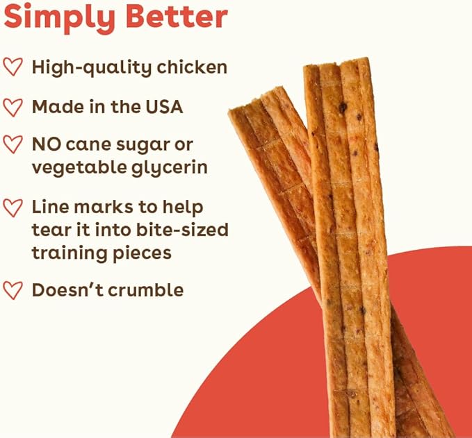 Pupford Chicken Jerky for Dogs & Puppies, All-Natural, Healthy Dog Treats, No Fillers, Made in USA (16 oz)