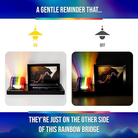 Capti Rainbow Bridge Light and Dog Photo Frame – Radiant Dog Memorial Gifts for Loss of Pet, Rainbow Glass Dog Memorial Frame, LED Light, for Sympathy, Bereavement, Grief and Loss of A Dog or Cat
