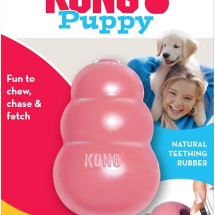 KONG - Puppy Toy Natural Teething Rubber - Fun to Chew, Chase and Fetch - for Small Puppies - Pink